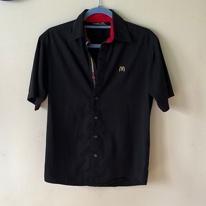 McDonald's Apparel Collection - Black Collard button-up shirt - Size Small